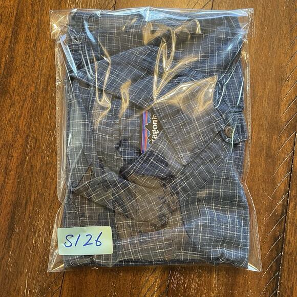 Patagonia Back Step Shirt Organic Cotton Blue Check XXL S126 - Picture 11 of 11
